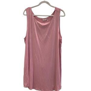 LOGO Layers Tank Top By Lori Goldstein. Color Wisteria (pinkish purple). 2X